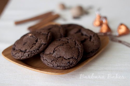 Chocolate Pumpkin Spice Kiss Cookies