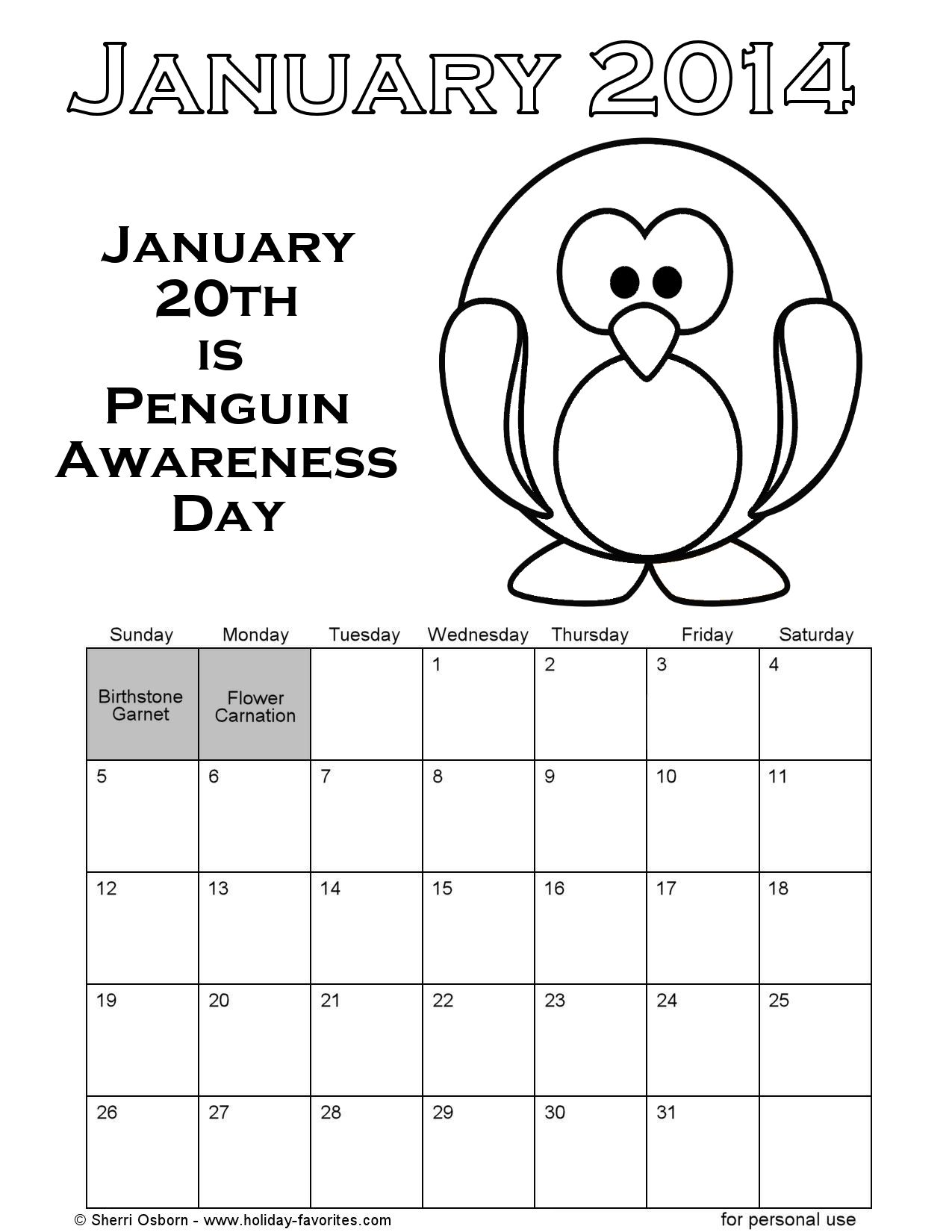 calender coloring pages - photo #25