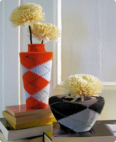 Argyle Sock Vases