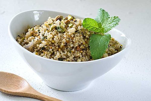 18 Pistachio Garlic Mint Quinoa Pilaf