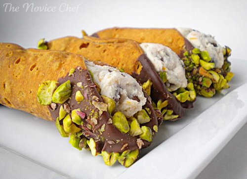 23 Pistachio Encrusted Cannoli