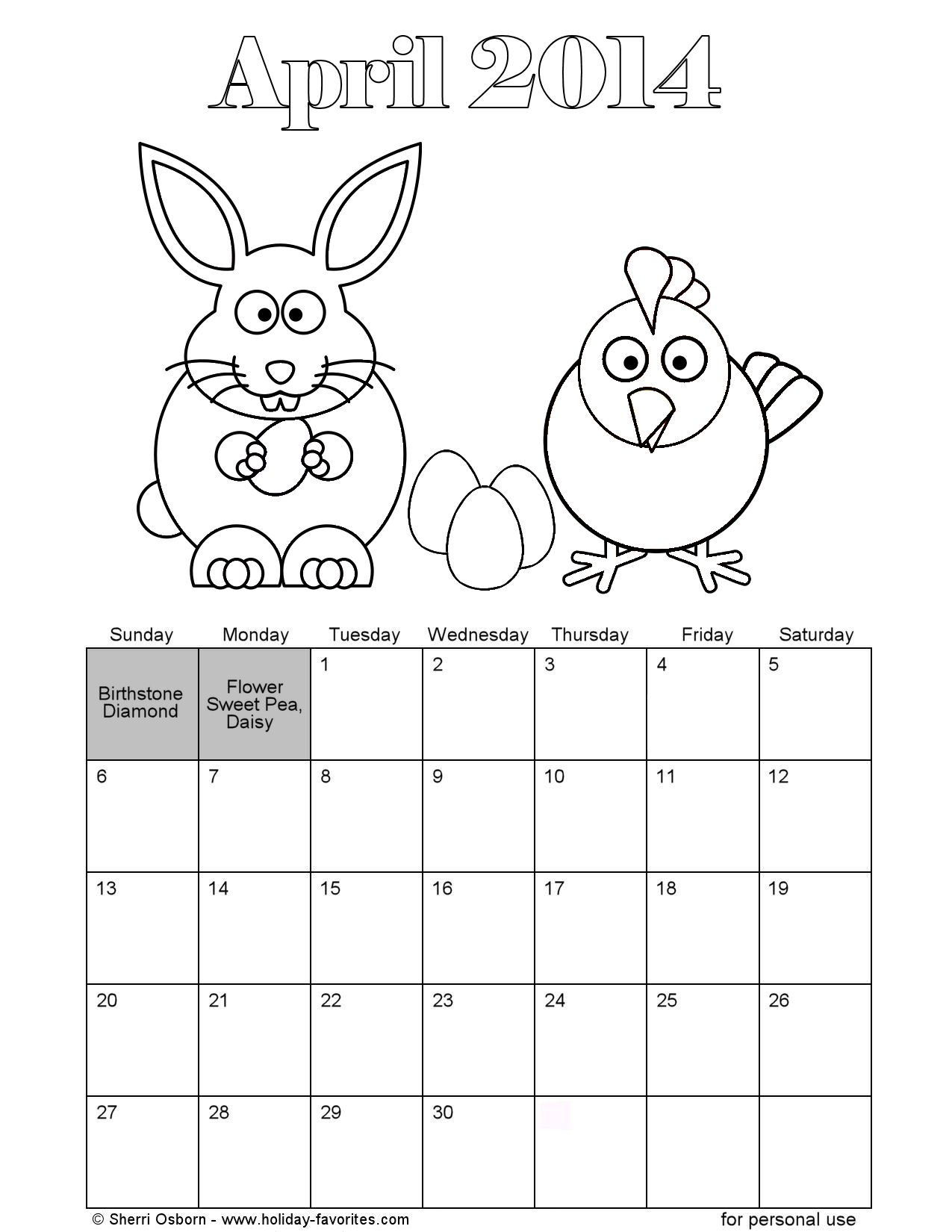 calender coloring pages - photo #38