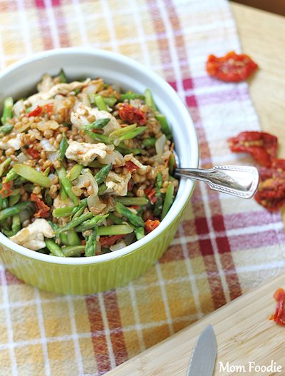 Chicken Asparagus Sun-dried Tomato and Wheat Berries Recipe