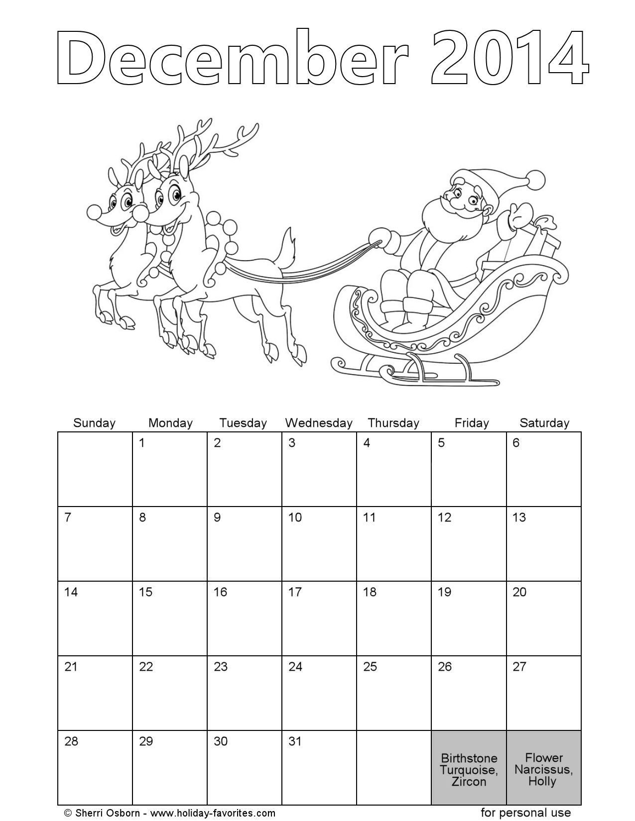 calendar coloring pages 2014 - photo #4