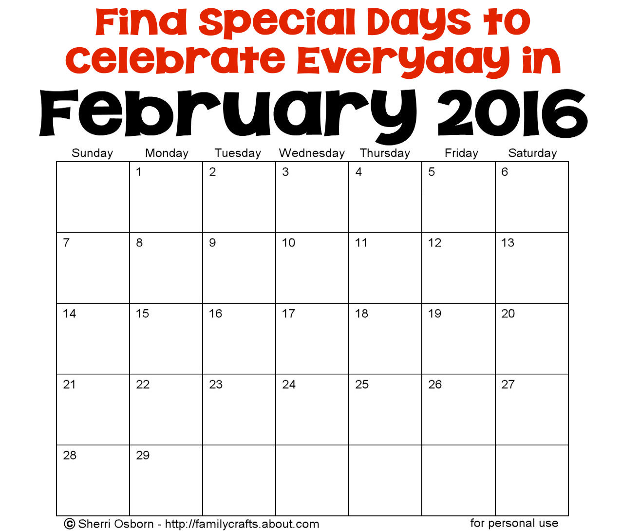 February Holidays and Special Days Holiday Favorites