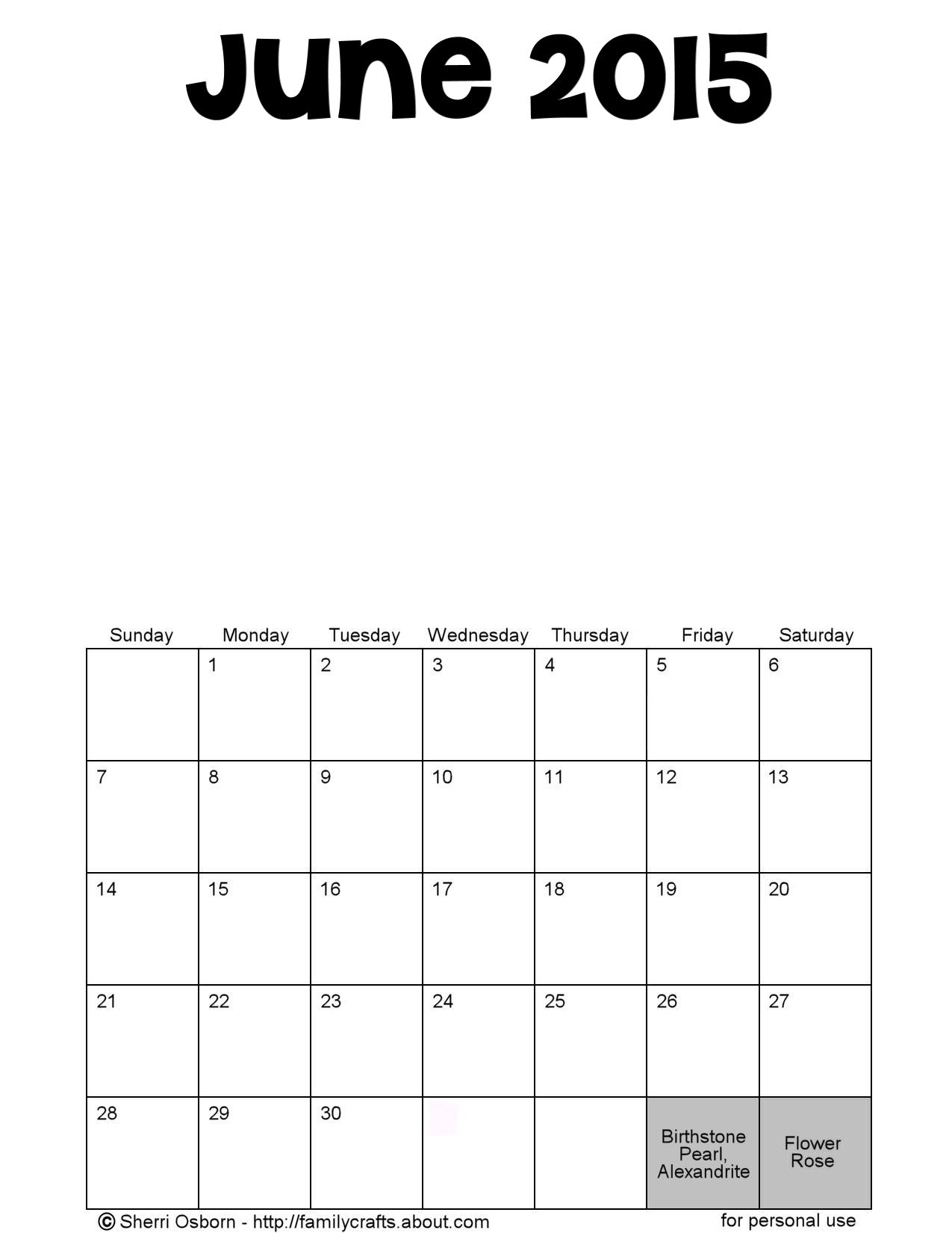 Blank June Calendar Template