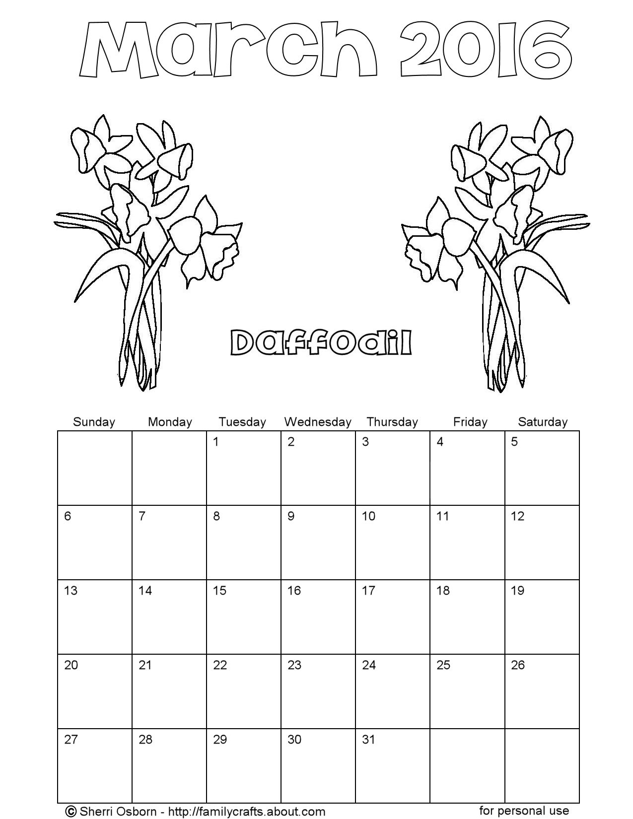 calender coloring pages - photo #30