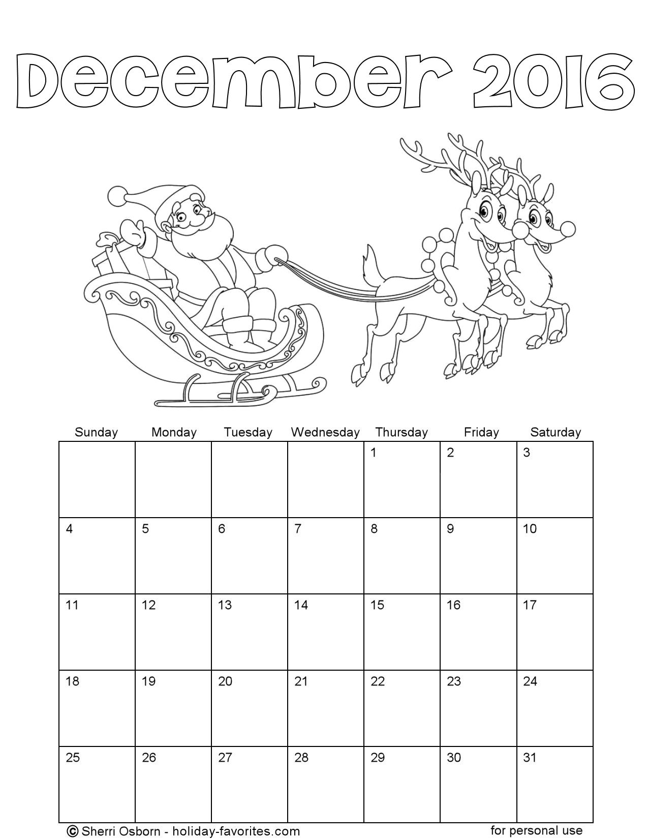 january calendar coloring pages - photo #26