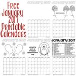free january 2017 printable calendars 250