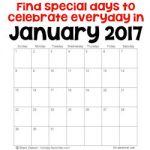 January 2017 holidays and special days 250