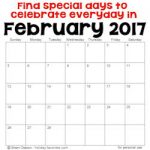 February 2017 holidays and special days 250