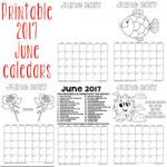 Printable 2017 June calendars 250